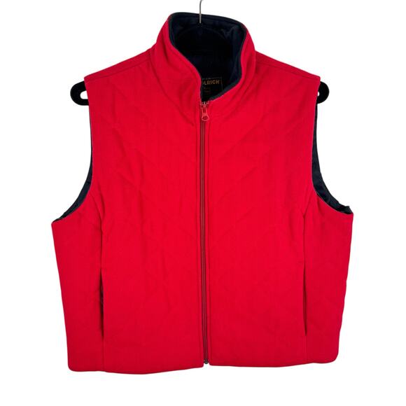 Woolrich Vintage 100% Wool Full Zip Quilted Lined Mock Neck Vest Women's Size L - Picture 1 of 7